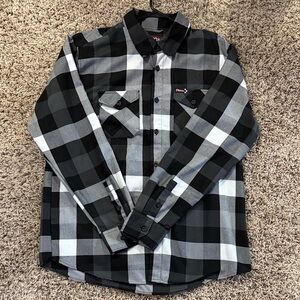 DIXXON Men's Black & Gray Plaid Button-Down Shirt